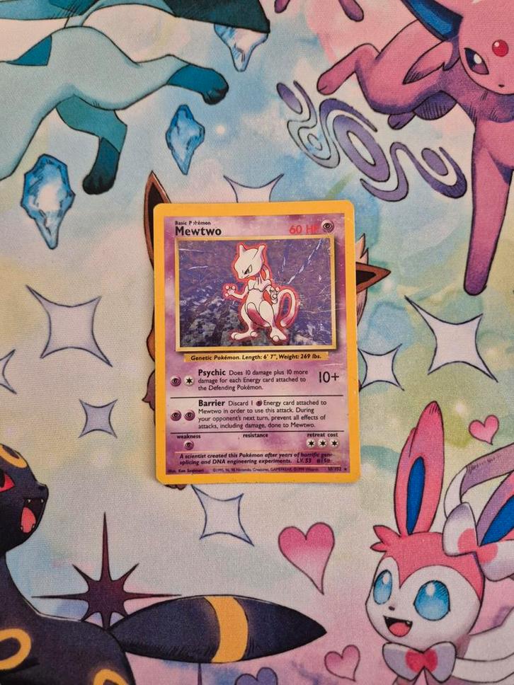 Mewtwo - Base Set - Pokémon kaart, Hobby en Vrije tijd, Verzamelkaartspellen | Pokémon, Gebruikt, Losse kaart, Ophalen of Verzenden