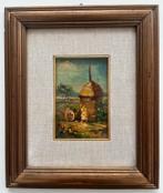 Twee Italiaanse olieverf schilderijtjes, midden 20e eeuw, Antiek en Kunst, Ophalen of Verzenden