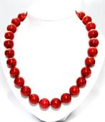 Schitterende Sterling Zilver 18MM Schuimkoraal Ketting 56 CM, Sieraden, Tassen en Uiterlijk, Antieke sieraden, Verzenden, Zilver