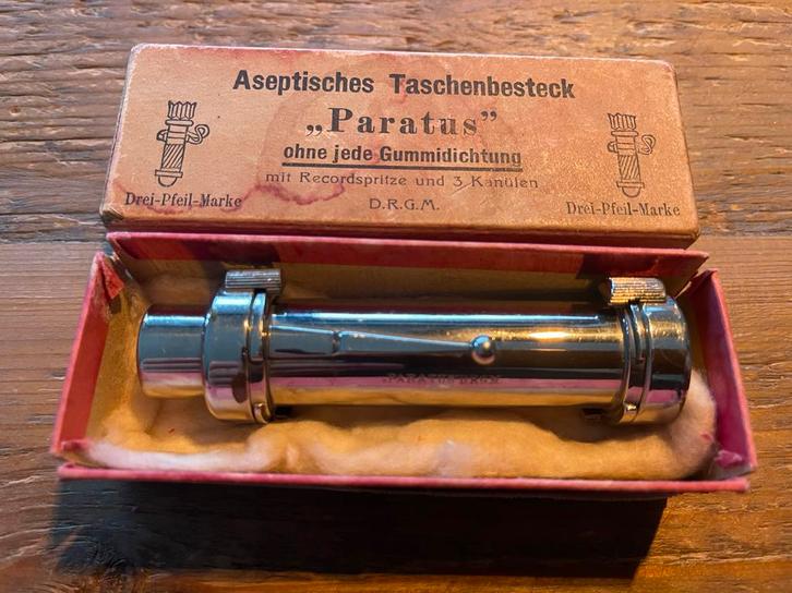 Antiek Aseptisch Taschebesteck "Paratus" in Originele Doos, Antiek en Kunst, Antiek | Gereedschap en Instrumenten, Ophalen of Verzenden