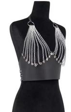 Wauw Mooie Leren Chain Top, Kleding | Dames, Verzenden, Nieuw, Zwart, Zonder mouw