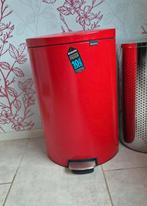 Brabantia Flatback prullenbak - Rood, Gebruikt, Met pedaal, 50 tot 75 cm, Ophalen of Verzenden