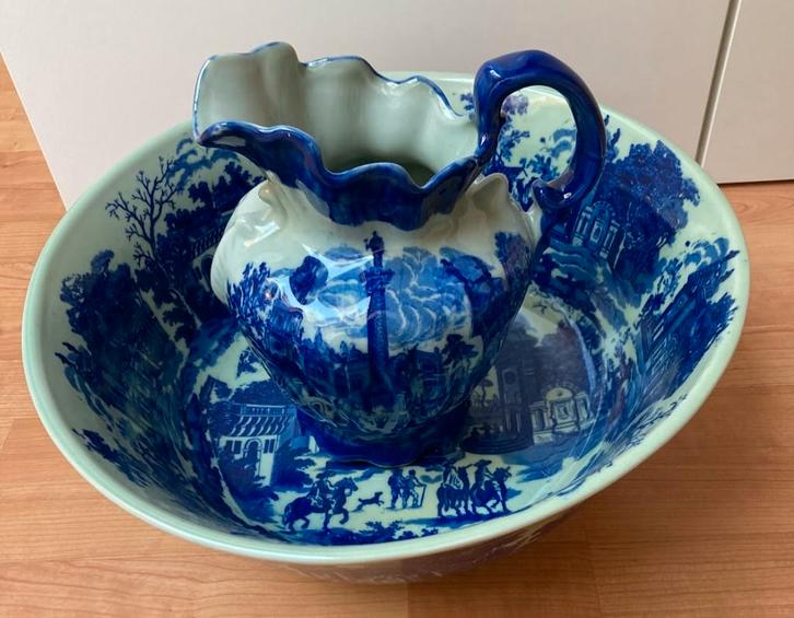Antiek  Staffordshire Victoria Ironstone Ware lampetstel 50€, Antiek en Kunst, Antiek | Porselein, Ophalen