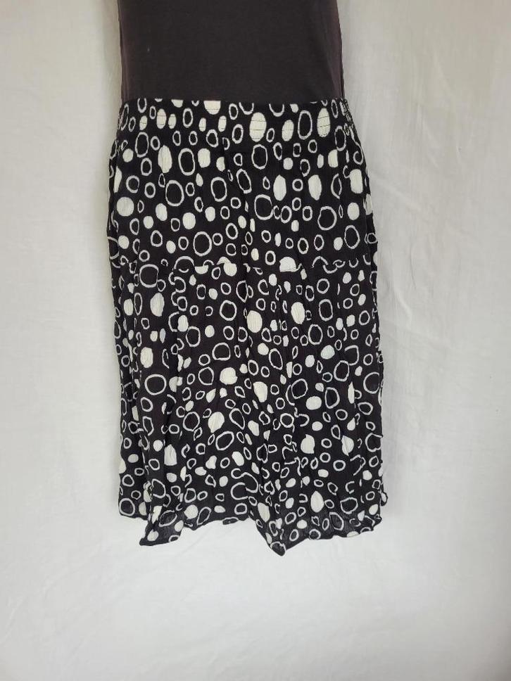 Leuke zwarte rok met witte stippen mt M/L Jupe Sylvie, Kleding | Dames, Rokken, Zo goed als nieuw, Maat 38/40 (M), Zwart, Knielengte