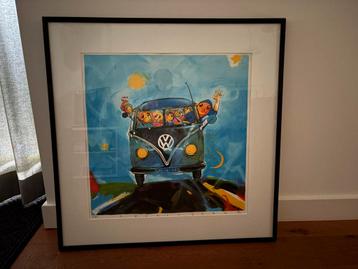 Ad Verstijnen - VW Bus - Zeefdruk - Ingelijst - 8/185 beschikbaar voor biedingen