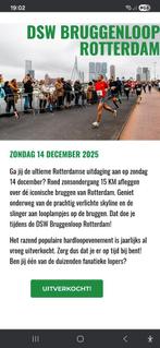 Startbewijs Bruggenloop Rotterdam 14 december, Ophalen of Verzenden, Nieuw, Overige typen, Overige merken