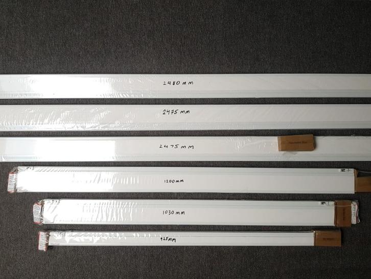 Witte plisse gordijnen 5 verschillende maten, Huis en Inrichting, Stoffering | Gordijnen en Lamellen, Nieuw, 200 cm of meer, Wit