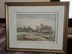 Jos Leurs Brabants landschap aquarel, Antiek en Kunst, Kunst | Schilderijen | Klassiek, Ophalen