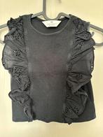 Zwart shirtje met broderie h&m maat 146/152, Meisje, H&M, Ophalen of Verzenden, Zo goed als nieuw