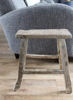 Houten kruk, bijzettafel of nachtkastje, Ophalen, Zo goed als nieuw, Hout