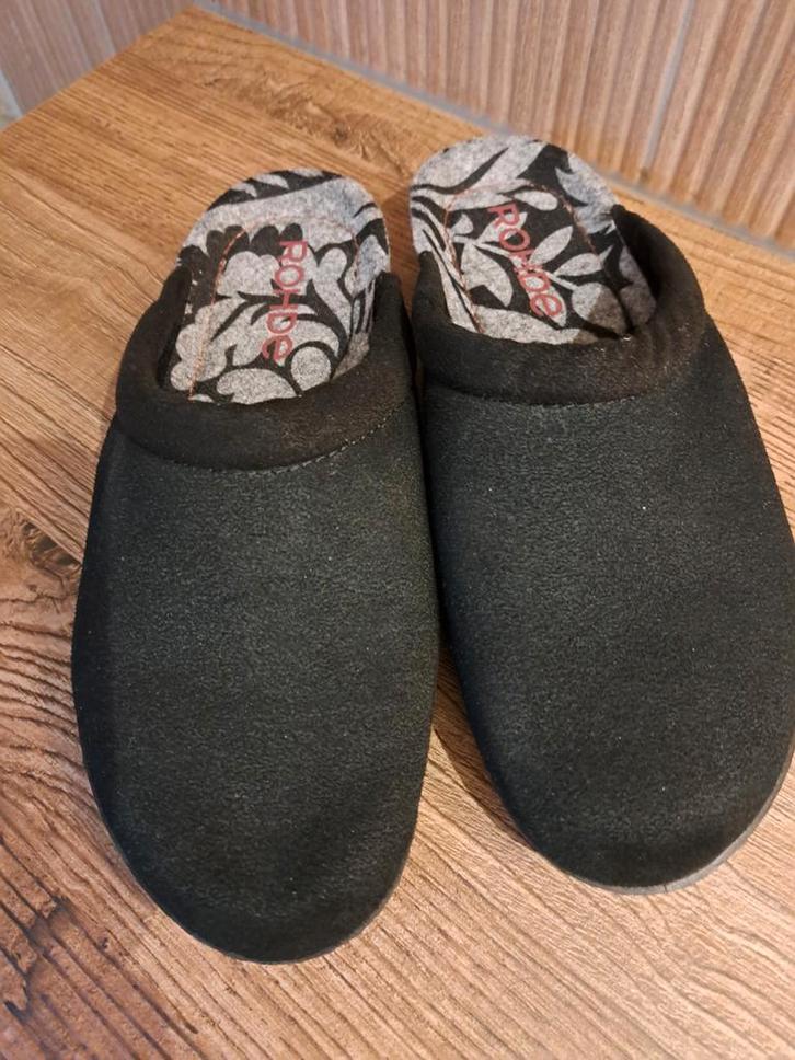 Rohde Zwarte Sloffen Maat 40, Kleding | Dames, Schoenen, Zo goed als nieuw, Pantoffels of Sloffen, Zwart, Ophalen of Verzenden