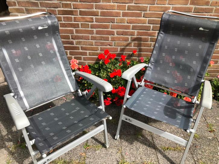 2 x Dukdalf en 1 x Crespo standen stoel , antraciet, Caravans en Kamperen, Kampeermeubelen, Gebruikt, Campingstoel, Ophalen