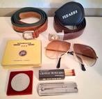 Lot 2 riemen opvouw zonnebril Churchill munt mes luciferdoos, Ophalen of Verzenden