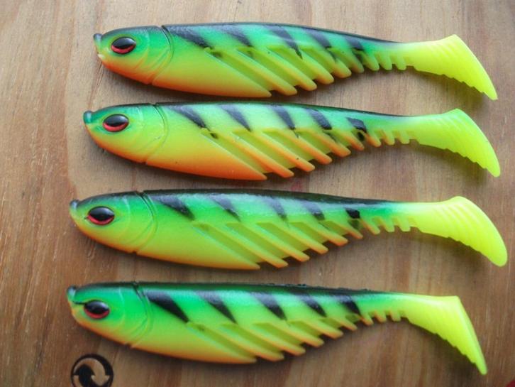 4 stuks Berkley Powerbait Ripple Shads / roofvis shads, Watersport en Boten, Hengelsport | Roofvissen, Nieuw, Overige typen, Ophalen of Verzenden