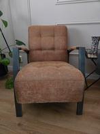 2 Industriële fauteuils in cognac kleur (zgan), Huis en Inrichting, Fauteuils, Ophalen, 75 tot 100 cm, Zo goed als nieuw, Industrieel