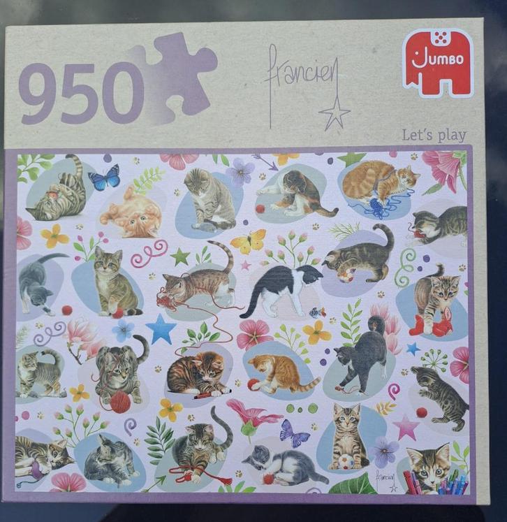 Francien's katten, Hobby en Vrije tijd, Denksport en Puzzels, Gebruikt, 500 t/m 1500 stukjes, Ophalen