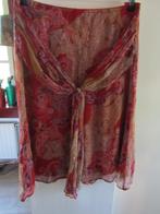 E283 EXPRESSO mt 36-38 rok chiffon rood zijde strik, Zo goed als nieuw, Knielengte, Maat 36 (S), Rood