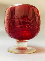 Prachtige dessertschaal van rood glas, handgemaakt, Ophalen of Verzenden