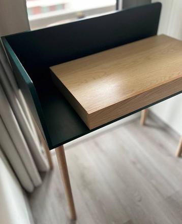 Bureau eik/groen Desk office table oak/green color 90cm *94c beschikbaar voor biedingen