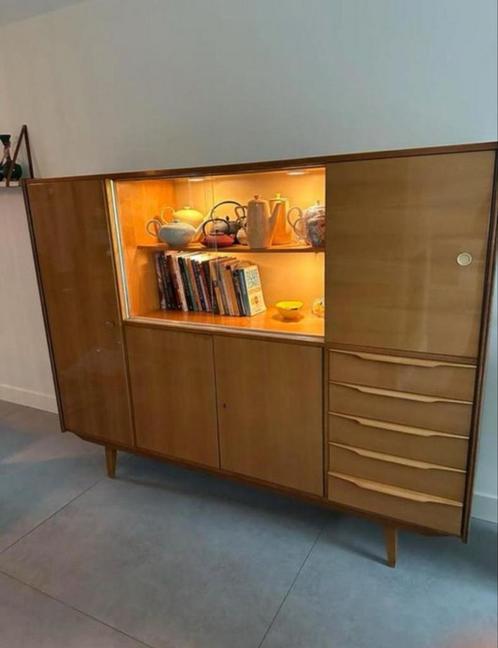 Mid century dressoir kast with bar vintage wandkast, Huis en Inrichting, Kasten | Dressoirs, Zo goed als nieuw, 25 tot 50 cm, Ophalen of Verzenden