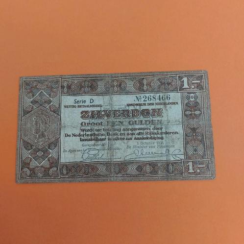1 gulden biljet Zilverbon uit 1938. ZF-, Postzegels en Munten, Bankbiljetten | Nederland, Los biljet, 1 gulden, Ophalen of Verzenden