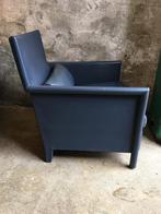 Molteni en C Italy blauwe leren design fauteuil, Ophalen of Verzenden