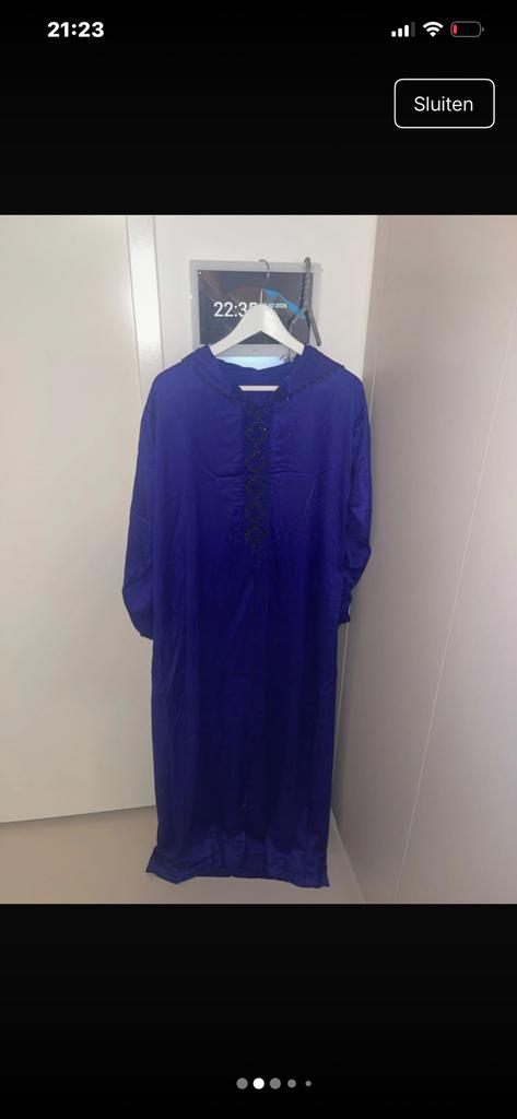 Blauw/paarse jeleba met randa bewerking, Ophalen of Verzenden, Zo goed als nieuw