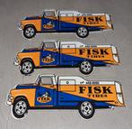 3 Emaille Bordjes Fisk Tires Service Truck., Ophalen of Verzenden, Gebruikt, Reclamebord