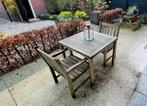 Twee zware teak tuinstoelen, Tuin en Terras, Tuinsets en Loungesets, Ophalen, Gebruikt, Teakhout