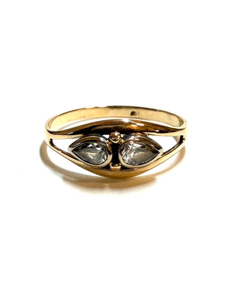 14k gouden ring met zirkonia, Sieraden, Tassen en Uiterlijk, Ringen, Zo goed als nieuw, Dame, 18 tot 19, Goud, Met edelsteen, Ophalen of Verzenden