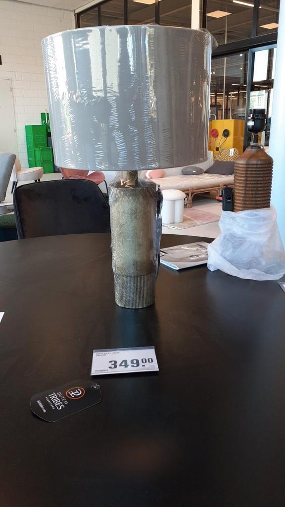 Set van 2 Lampen & Nachtkastjes, Huis en Inrichting, Lampen | Vloerlampen, Gebruikt, Minder dan 100 cm, Hout, Metaal, Stof, Ophalen