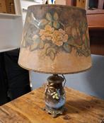 Vintage Tafellamp met Bloemmotief, Ophalen of Verzenden