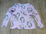 Licht roze shirt met unicorns maat 134/ 140, Meisje, H&M, Ophalen of Verzenden, Zo goed als nieuw
