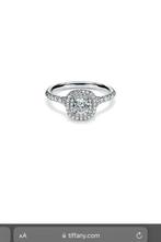 Tiffany Soleste style diamanten ring met GIA-certificaat, Sieraden, Tassen en Uiterlijk, Ringen, Goud, Met edelsteen, Dame, Kleiner dan 17