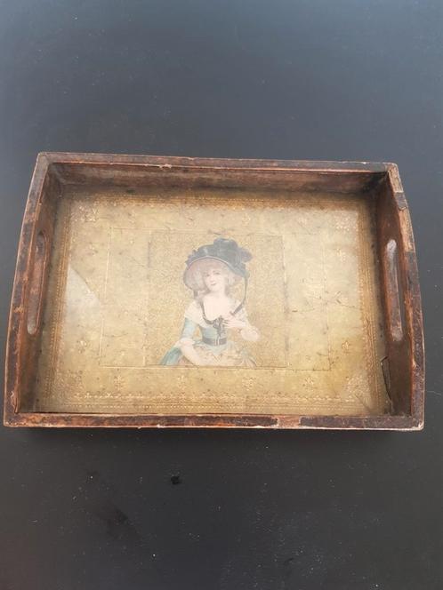 Antiek (kinder) dienblaadje uit +/- 1910, Antiek en Kunst, Antiek | Woonaccessoires, Ophalen of Verzenden