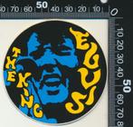Sticker: Elvis Presley - The King (Blauw - Zwart - Geel), Verzenden, Zo goed als nieuw, Bedrijf of Vereniging