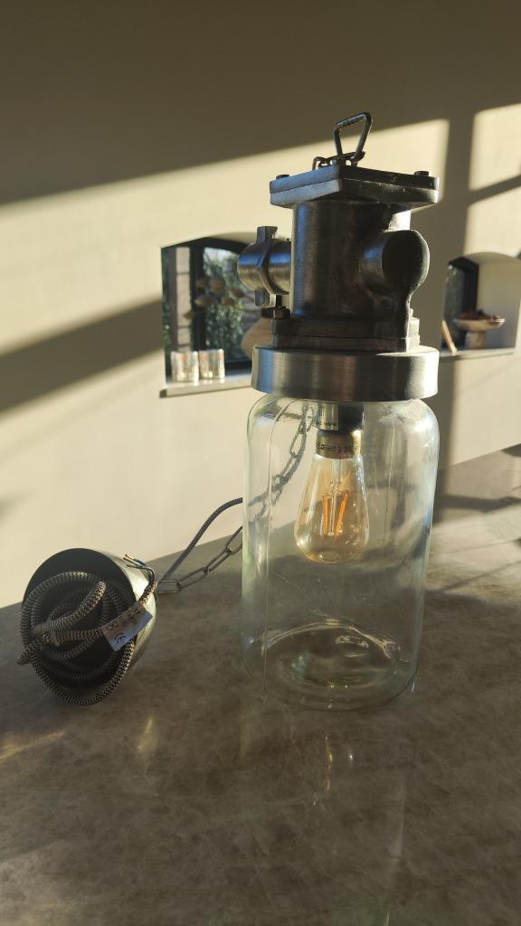 vtwonen hanglamp Jar, Huis en Inrichting, Lampen | Hanglampen, Zo goed als nieuw, Minder dan 50 cm, Glas, Metaal, Ophalen