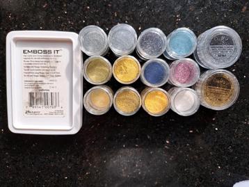 14x embossing poeder set inkt embossingpoeder kaarten maken  beschikbaar voor biedingen
