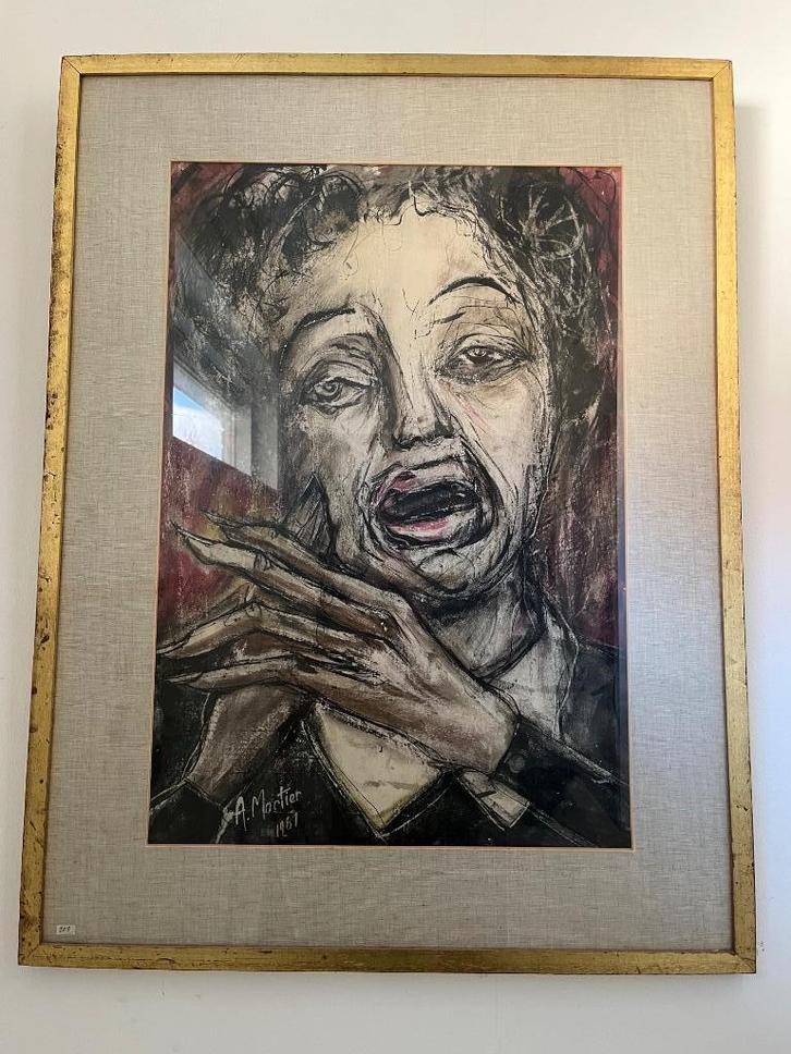 Edith Piaf 'je ne regrette rien' Antoon Mortier Kunstwerk, Antiek en Kunst, Kunst | Etsen en Gravures, Ophalen
