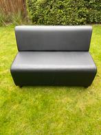 Zwarte leren eetkamerbank - 2 persoons, Huis en Inrichting, Banken | Sofa's en Chaises Longues, Ophalen, Gebruikt, Minder dan 75 cm