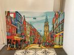 Groningen Oosterstraat met Martinitoren, Antiek en Kunst, Kunst | Schilderijen | Klassiek, Ophalen
