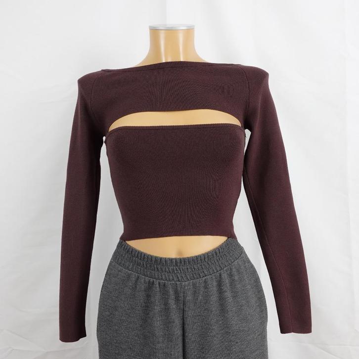 Legar by Lena Gercke New Brown Cut-Out Long Sleeve Top Size, Kleding | Dames, Tops, Nieuw, Maat 36 (S), Bruin, Lange mouw, Verzenden