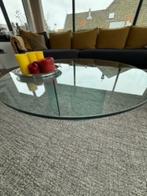 Ronde salon tafel van glas, Huis en Inrichting, Ophalen, Gebruikt, Rond, Glas