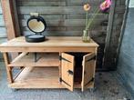Verrijdbare buitentafel + keramische mini Grill Kamado - bbq, Ophalen, Zo goed als nieuw