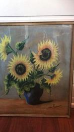 Oude lijst met afbeelding zonnebloemen, Gebruikt, Ophalen