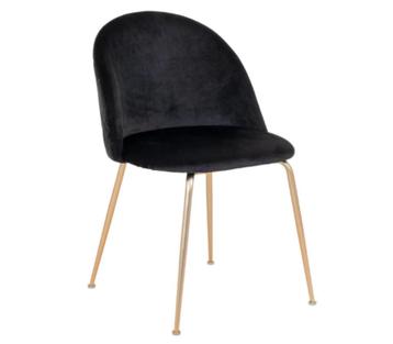 4x Eetkamerstoel Geneve Velvet | Zwart en Goud (4x = €100) beschikbaar voor biedingen