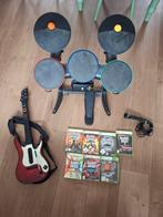 Guitar Hero Xbox 360 drumstel, gitaar, microfoon en games, Ophalen of Verzenden, Gebruikt, Met games
