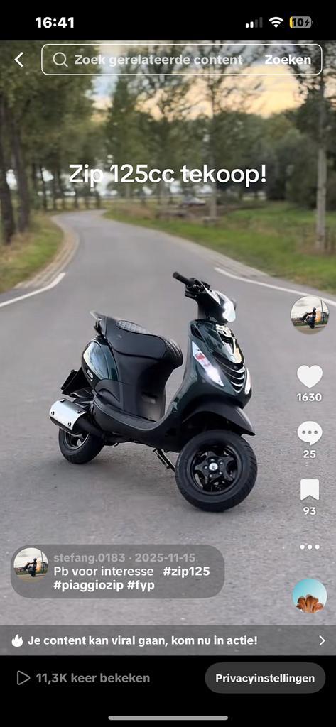 PIAGGO ZIP 125LC, setup staat op de laatste fotos, Fietsen en Brommers, Scooters | Piaggio, Zo goed als nieuw, Zip, Ophalen of Verzenden