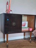 Vintage mid century Frans drankenkastje/vitrinekast jaren 60, Huis en Inrichting, Kasten | Dressoirs, Ophalen, Gebruikt, Vintage mid century