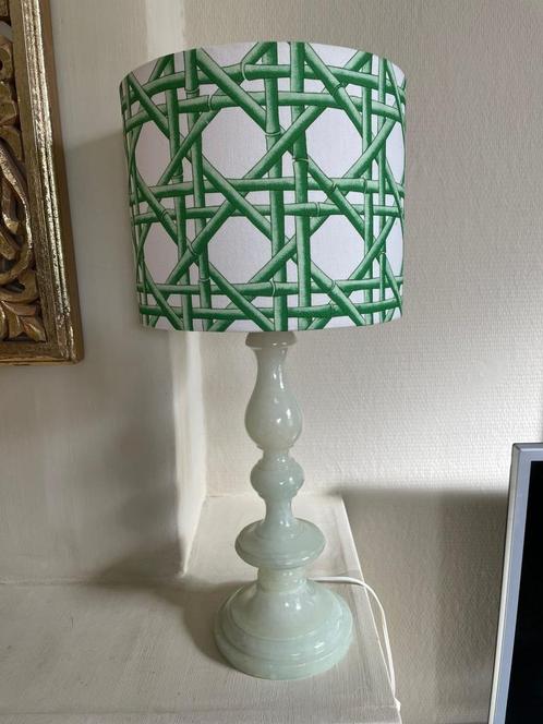 Tafellamp met onyx of marmer look, Huis en Inrichting, Lampen | Tafellampen, Gebruikt, Minder dan 50 cm, Overige materialen, Ophalen of Verzenden